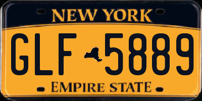 NY license plate GLF5889