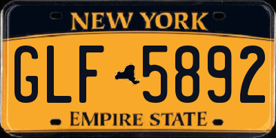 NY license plate GLF5892