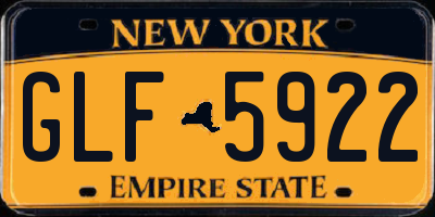 NY license plate GLF5922