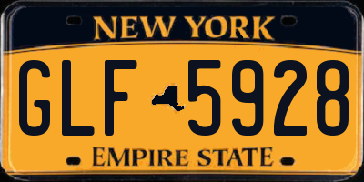 NY license plate GLF5928
