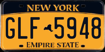 NY license plate GLF5948