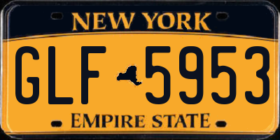 NY license plate GLF5953