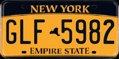 NY license plate GLF5982