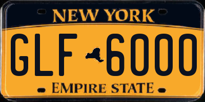 NY license plate GLF6000