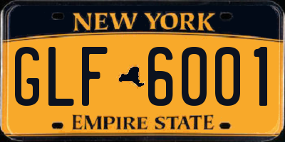 NY license plate GLF6001