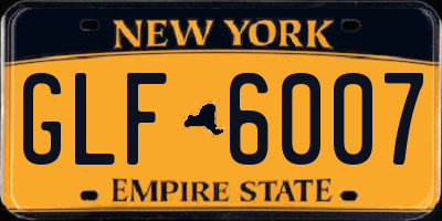 NY license plate GLF6007