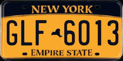 NY license plate GLF6013