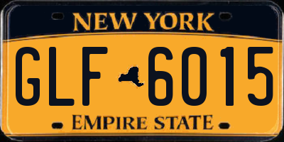 NY license plate GLF6015