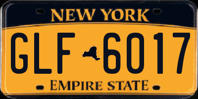 NY license plate GLF6017