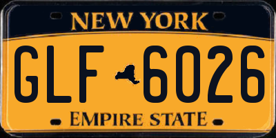 NY license plate GLF6026