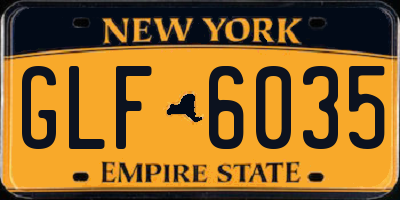 NY license plate GLF6035