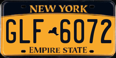 NY license plate GLF6072