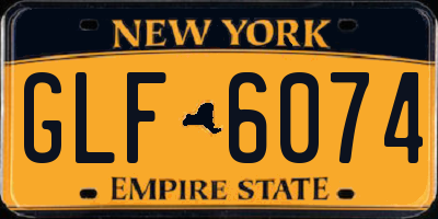 NY license plate GLF6074