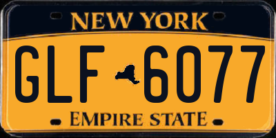NY license plate GLF6077