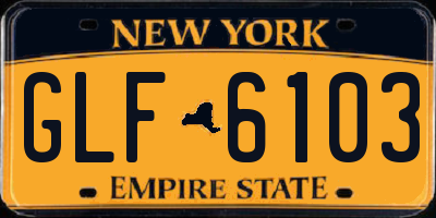 NY license plate GLF6103
