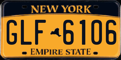 NY license plate GLF6106
