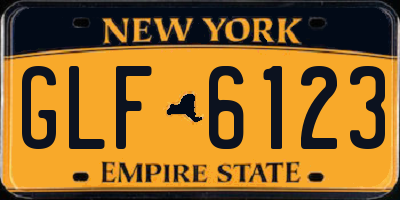 NY license plate GLF6123