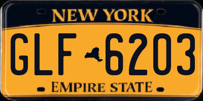 NY license plate GLF6203