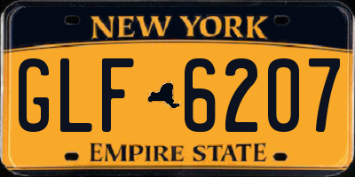 NY license plate GLF6207