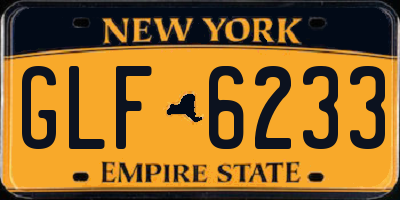 NY license plate GLF6233