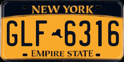 NY license plate GLF6316