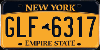 NY license plate GLF6317
