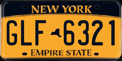 NY license plate GLF6321