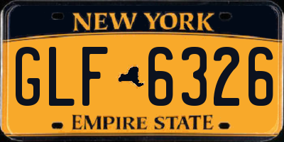 NY license plate GLF6326