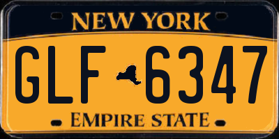 NY license plate GLF6347