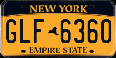 NY license plate GLF6360