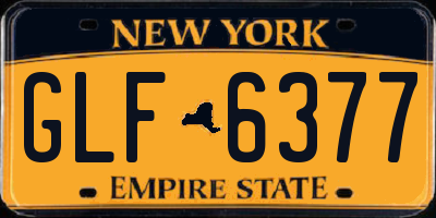 NY license plate GLF6377