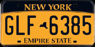 NY license plate GLF6385