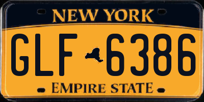 NY license plate GLF6386