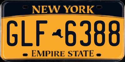 NY license plate GLF6388