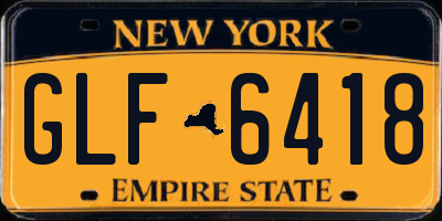 NY license plate GLF6418