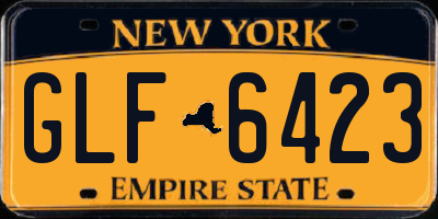 NY license plate GLF6423