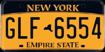 NY license plate GLF6554