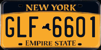 NY license plate GLF6601