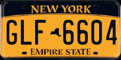 NY license plate GLF6604