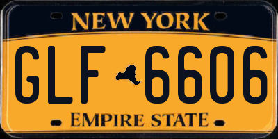 NY license plate GLF6606