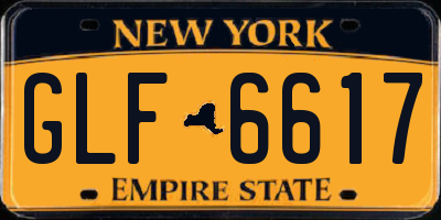 NY license plate GLF6617
