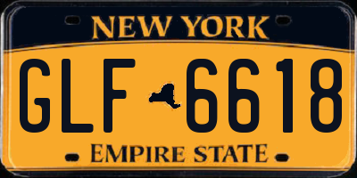 NY license plate GLF6618