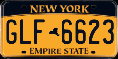NY license plate GLF6623