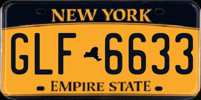 NY license plate GLF6633