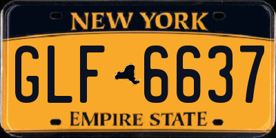 NY license plate GLF6637