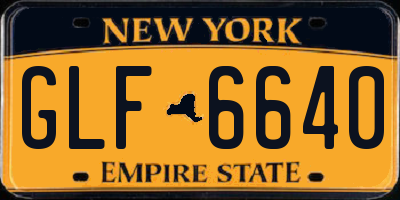 NY license plate GLF6640