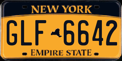 NY license plate GLF6642