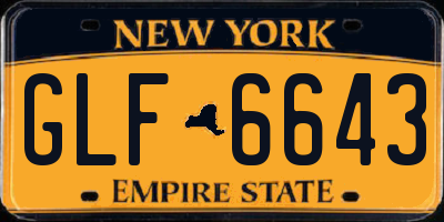 NY license plate GLF6643