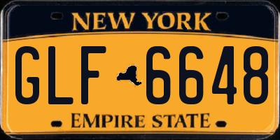 NY license plate GLF6648