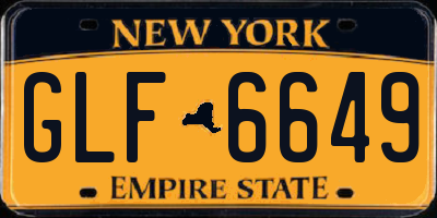 NY license plate GLF6649